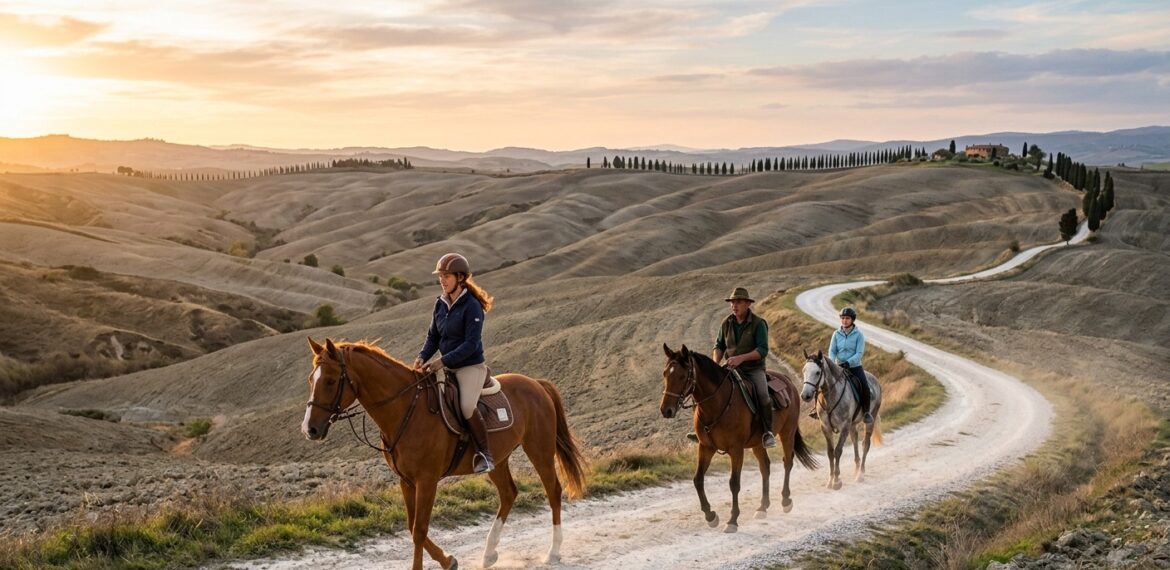 Escursione a cavallo nelle Crete Senesi